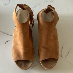 Suede platform wedge sandal